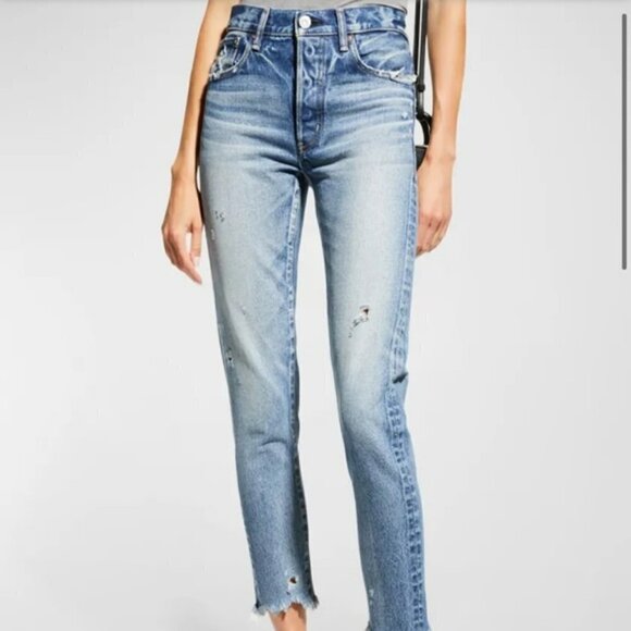 Moussy Merry Distressed Tapered Jeans - Picture 4 of 11